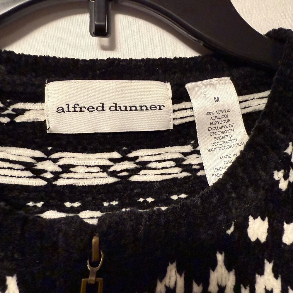 Vintage Alfred Dunner Embroidered Skater Zip Women's Holiday Cardigan M - Picture 5 of 5